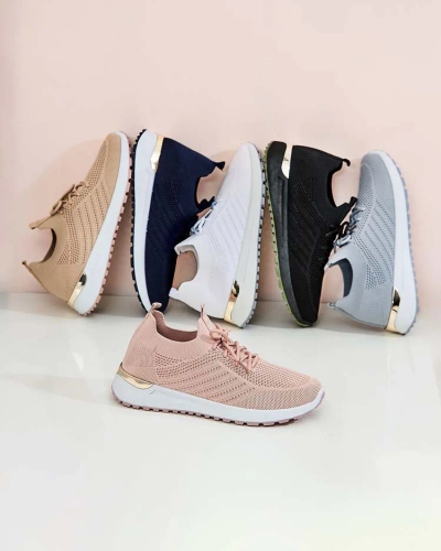 Royalfashion Chaussures de sport en tissu pour femmes Amgent