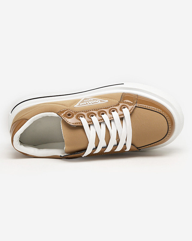 OUTLET Chaussures de sport marron clair pour femme sur semelle plus épaisse Rall-Shoes