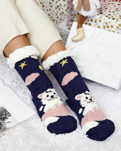 Royalfashion Chaussettes d'hiver pour femmes avec motif de Noël