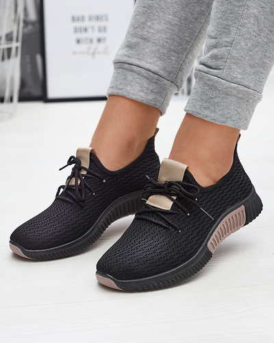 Chaussures de sport noires pour femmes avec semelles intérieures marron Keteti - Chaussures