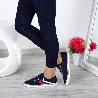 Granatowe, sportowe tenisówki Sunny- Obuwie