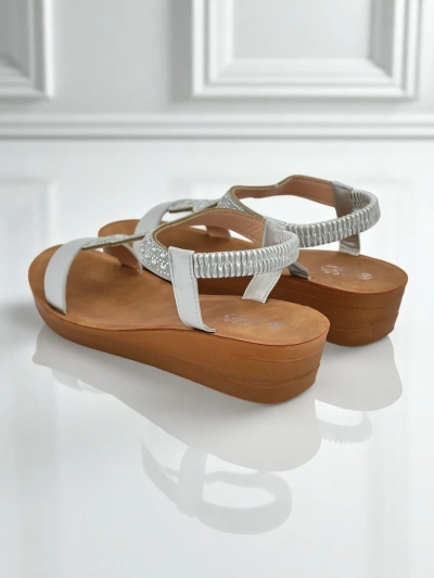Royalfashion Sandales compensées pour femmes avec zircons Agaya