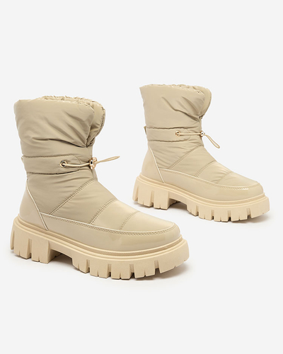 Royalfashion Bottes de neige à enfiler pour femme de couleur marron clair Sadella