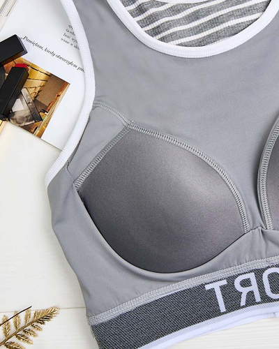 Royalfashion Soutien-gorge de sport rayé pour femme