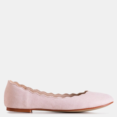 OUTLET Ballerines femme rose clair en éco-daim Antonelia - Souliers