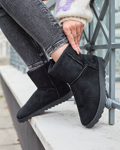 Royalfashion Bottes pour femmes a'la bottes de neige de couleur noire Aener