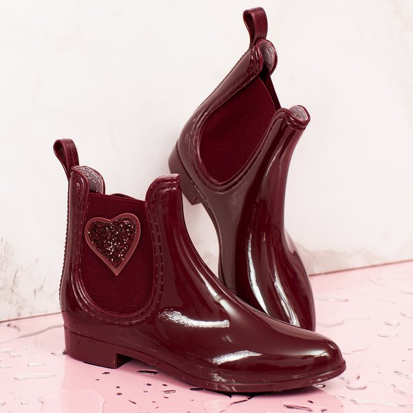 Bottes en caoutchouc vernies bordeaux avec l'ornement Rain - Chaussures 1