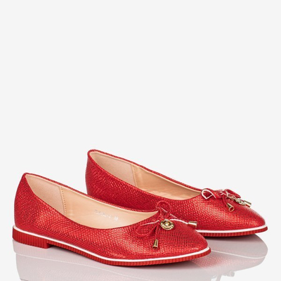 Ballerines rouges avec gaufrage décoratif Gavrilla - Chaussures 1