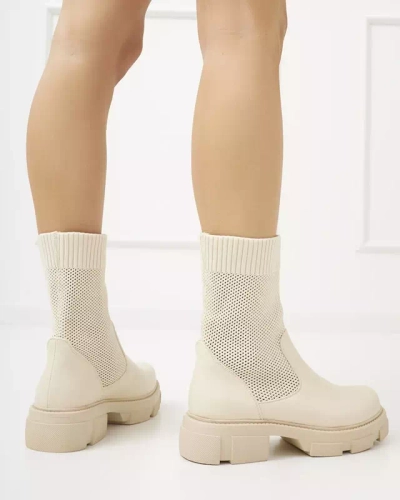 OUTLET Bottines ajourées beiges femme Roibu - Footwear