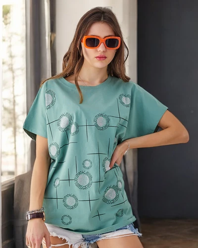 T-shirt en coton Royalfashion pour femmes avec imprimé