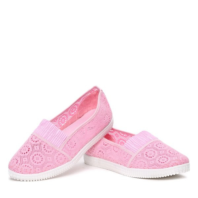 Różowe slip on Baolikang- Obuwie