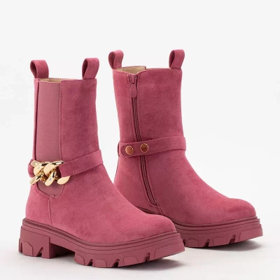 OUTLET Bottines rose foncé en éco daim Quon- Footwear