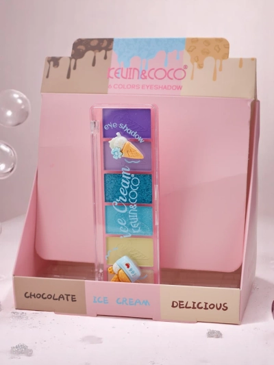 Kevin&Coco Palette 6 ombres à paupières avec paillettes Glace