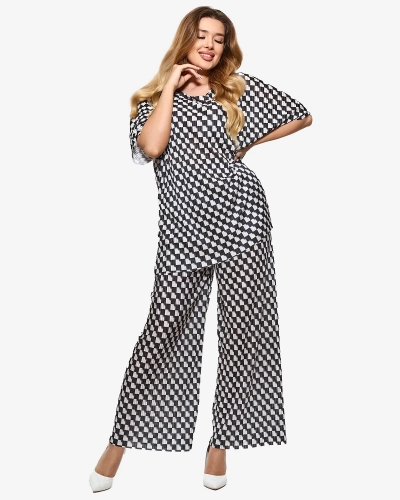 Ensemble plissé noir pour femme - Vêtements