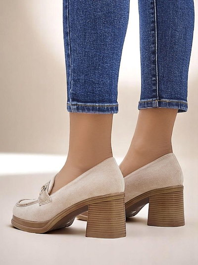 Mocassins à talon bloc pour femmes Royalfashion Apareus