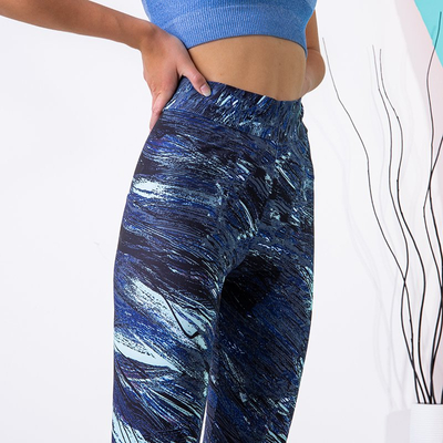 Legging femme grandes tailles bleu à motifs - Vêtements