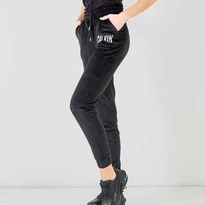 Pantalon de jogging femme noir avec inscription - Vêtements