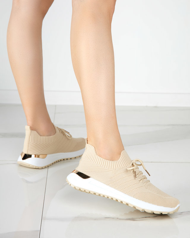 OUTLET Chaussures de sport femme en tissu beige Erina - Footwear