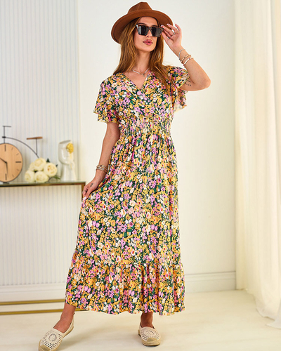Royalfashion Robe midi à fleurs pour femme
