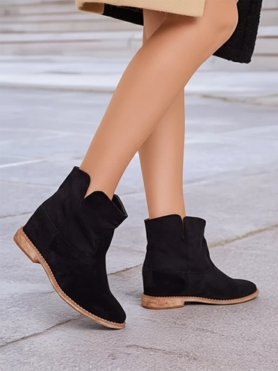 Royalfashion Bottes de style cowboy sur un talon compensé couvert Blueston
