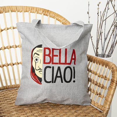 Sac à bandoulière gris pour femme avec impression et inscriptions - Sacs à main