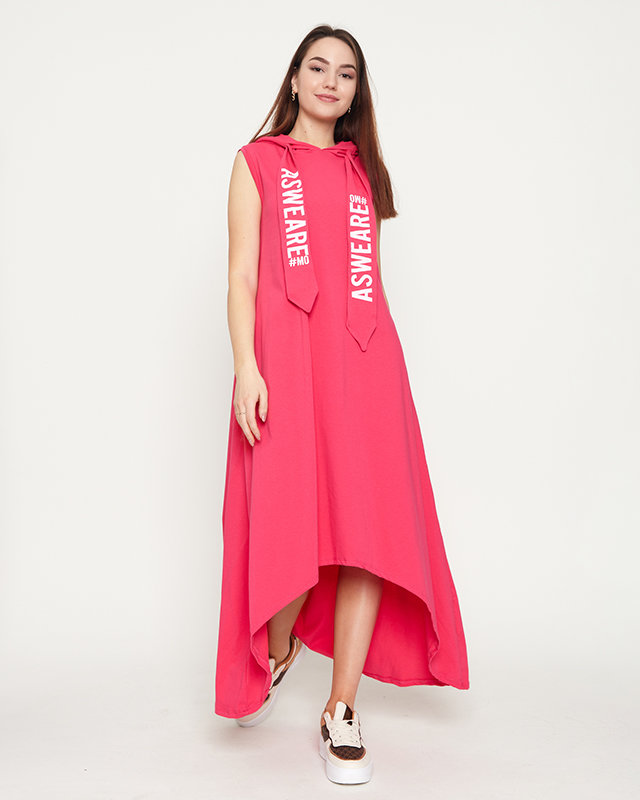 Robe sweat midi femme fuchsia - Vêtements