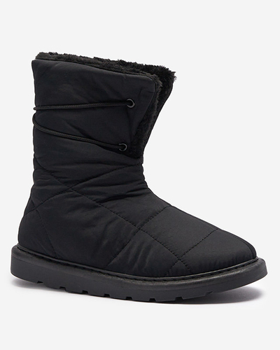 Bottines pour Femmes Luna Noires en Tissu Chaudes pour l'Hiver