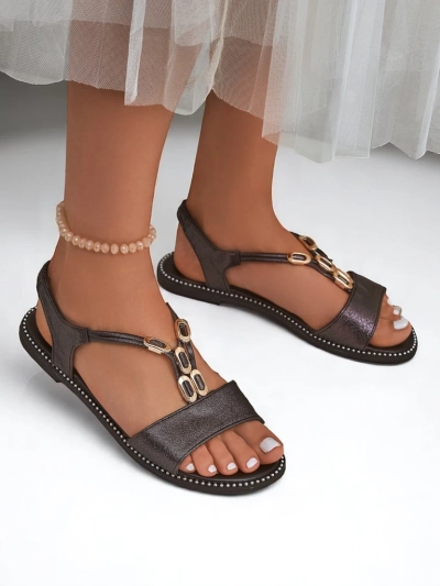Royalfashion Sandales pour femmes avec lanières décoratives Siena Glow