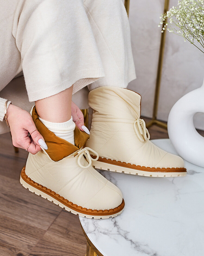 Royalfashion Bottes de neige à enfiler pour femme en beige Nevonsis