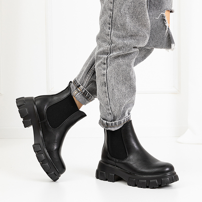 Bottines compensées pour femmes noires Casidi - Chaussures