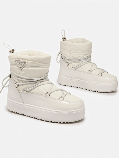 Royalfashion Bottes à enfiler pour femmes bottes de neige a'la en blanc Vevnose