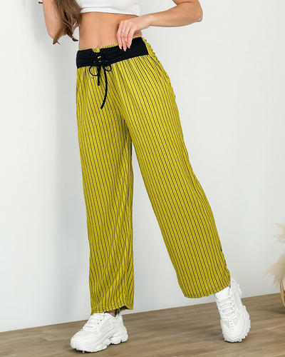 Royalfashion Pantalon large rayé pour femme