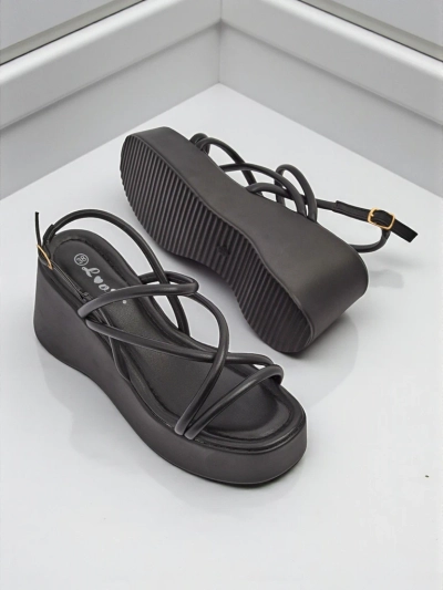 Royalfashion Sandales compensées pour femmes Skyline Straps