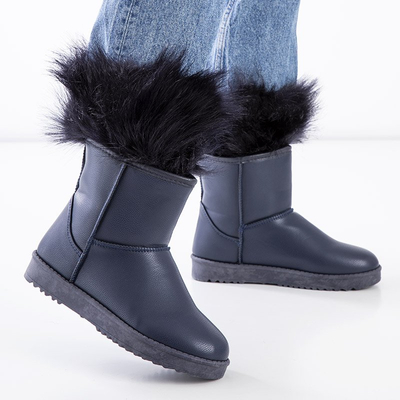 Bottes de neige en éco-cuir bleu marine pour femmes avec fourrure Iraci - Footwear