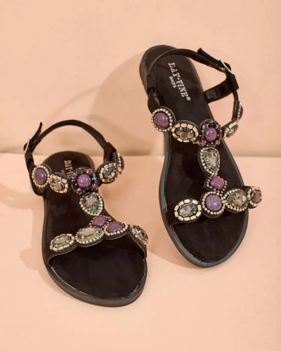 Royalfashion Sandales pour femmes avec zircon Sobrinas