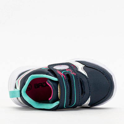Chaussures de sport pour filles Mikorasi bleu marine et menthe - Chaussures