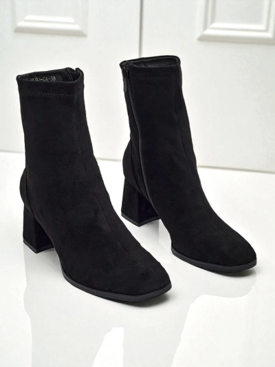 Bottines femme en éco-daim à talons épais Evron
