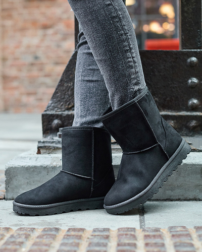 Bottes de neige isolées en daim écologique pour femmes en noir Xetik - Footwear