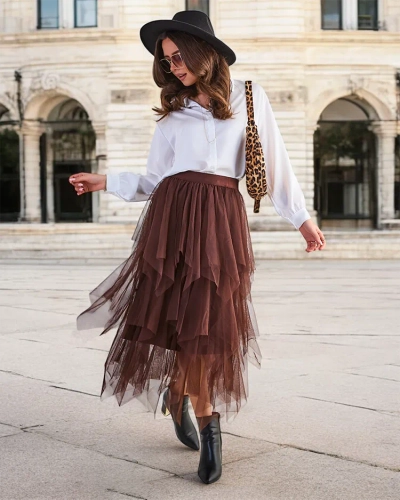 Jupe midi à deux couches pour femmes de Royalfashion