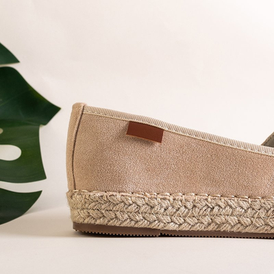 Espadrilles femme beiges à talons plats Anatola - Chaussures
