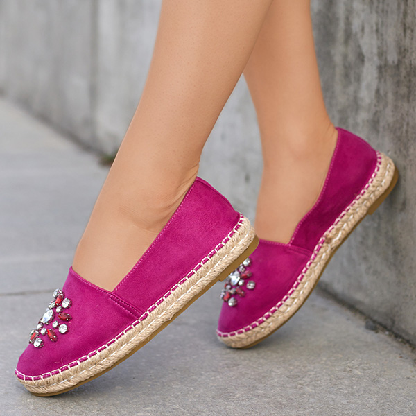 OUTLET Espadrilles pour femmes fuchsia avec décorations Lucila - Footwear