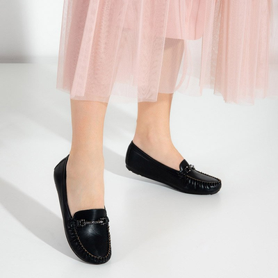 Mocassins noirs pour femmes avec décoration Esiro - Footwear