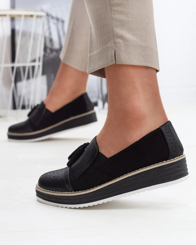 Demi-bottes noires à talons bas pour femmes Veolita- Footwear