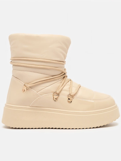 Royalfashion Bottes de neige à enfiler pour femme en beige Dabenda