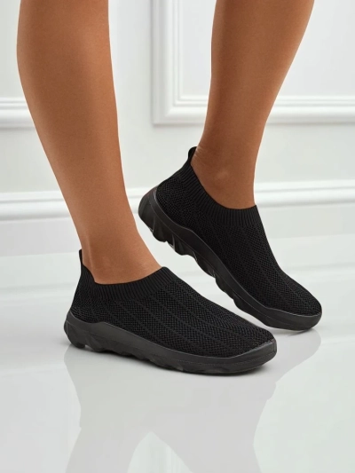 Baskets pour femmes Andromeda Nero – chaussures textiles noires légères à semelle plate