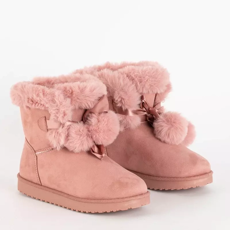 OUTLET Après-ski femme rose avec ruban et pompons Zalija - Footwear