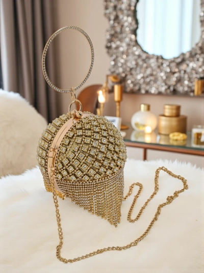 Royalfashion Sac à main boule pour femme avec strass Velora Bloom
