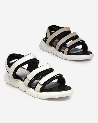 Sandales pour filles fermées par velcro en blanc Mumin-Shoes
