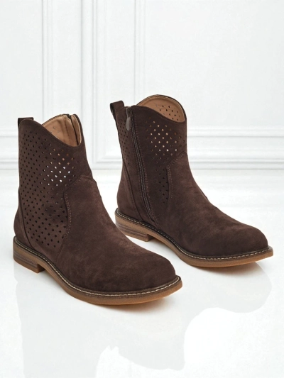 Bottines ajourées éco-daim avec semelle intérieure naturelle Nolani