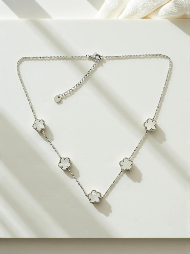 Sofia Argentum Collana – collier argent fleurs avec nacre